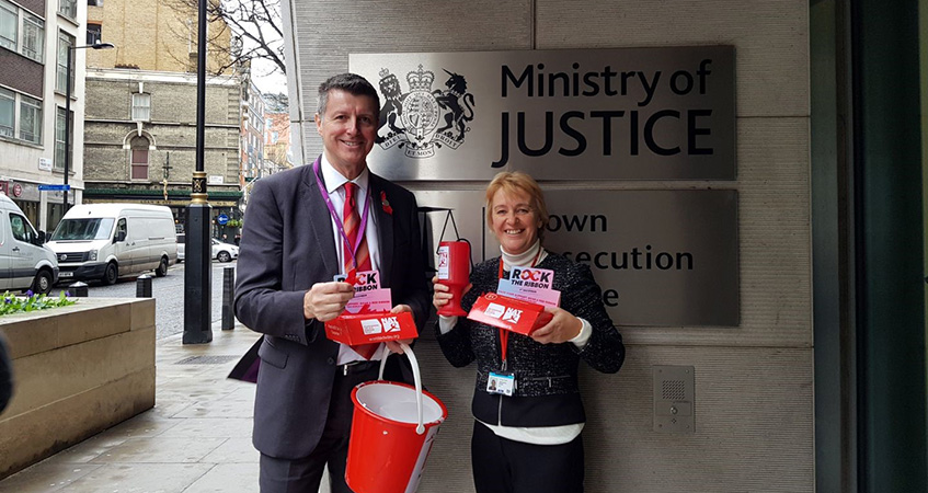 Barry Snelgrove, FDA Convenor in the MoJ (left) and Jackie Green, PCS National Vice President and MoJ DTUS Co-Chair (right)